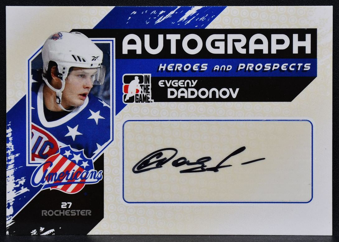 2010-11 In The Game Heroes and Prospects Evgeny Dadonov A-ED Americans Auto 1301