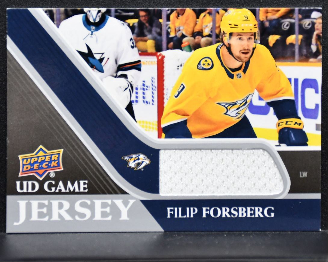 2020-21 Upper Deck Series 1 UD Game Jersey Filip Forsberg Predators Jersey 5074