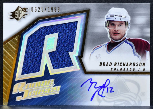 2005-06 SPx Rookie Jersey Auto Brad Richardson Avalanche RC Auto Jersey 9075