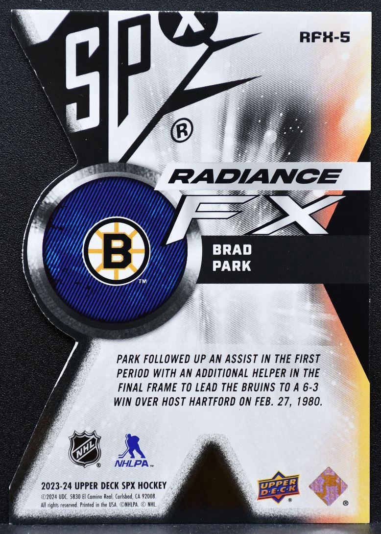 2023-24 SPx Radiance FX Brad Park RFX-5 Boston Bruins 624/949 1877