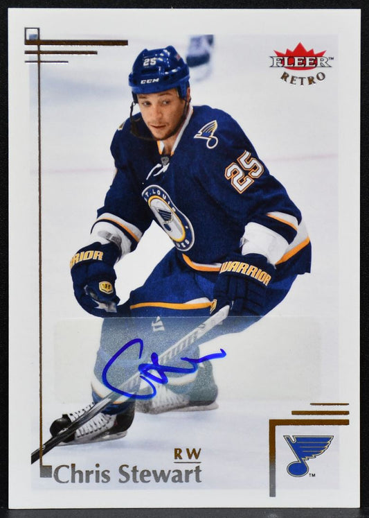 2012-13 Fleer Retro Autographs Chris Stewart 20 St. Louis Blues Auto 2728