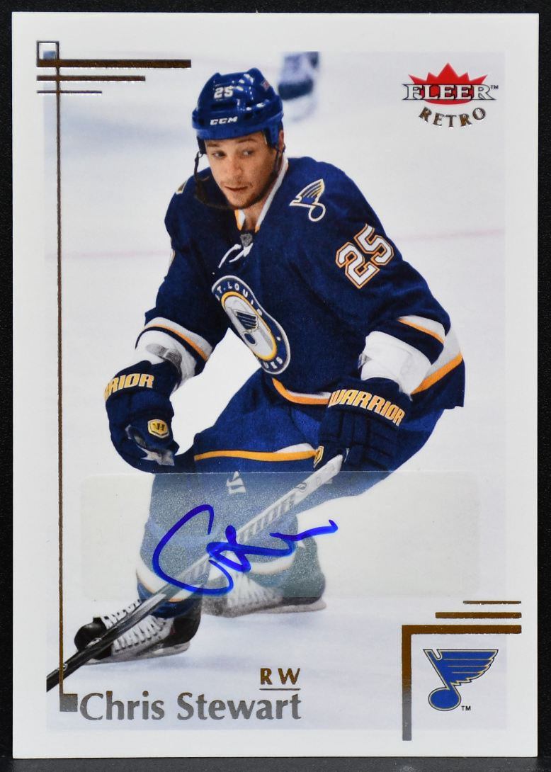 2012-13 Fleer Retro Autographs Chris Stewart 20 St. Louis Blues Auto 2728