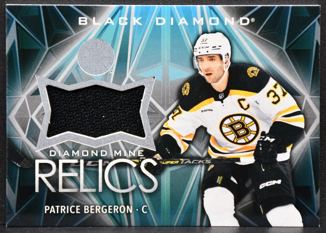 24-25 UD Black Diamond Mine Relics Patrice Bergeron DMR-PB Boston Bruins Jersey 6842
