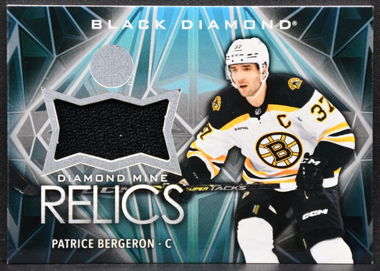 24-25 UD Black Diamond Mine Relics Patrice Bergeron DMR-PB Boston Bruins Jersey 6842
