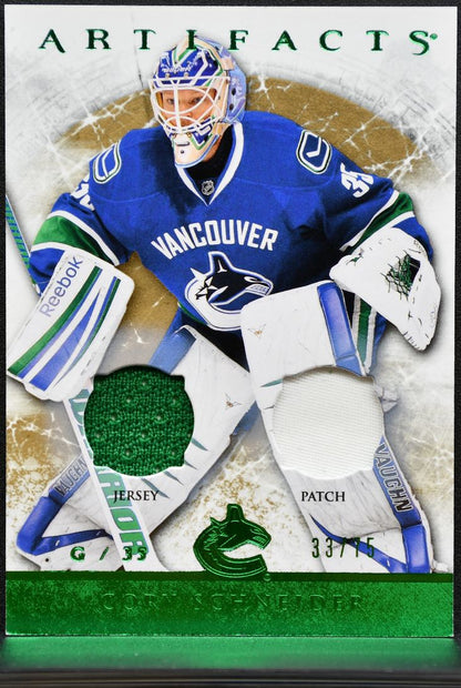 2012-13 UD Artifacts Emerald Materials Cory Schneider 103 /75 Patch 5518