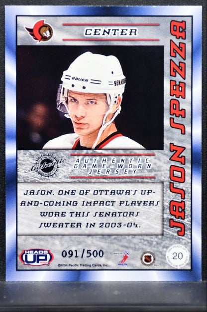2003-04 Pacific Heads Up Jerseys Jason Spezza 091/500 Jersey 4428