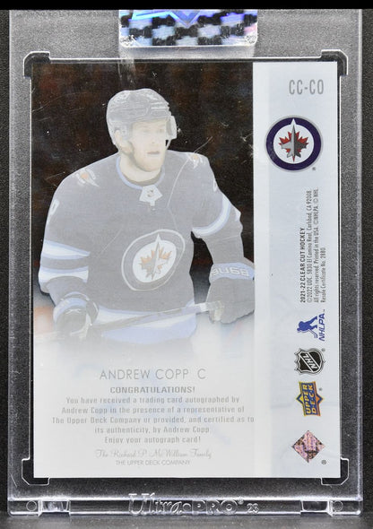 2021-22 Upper Deck Clear Cut Base Andrew Copp CC-CO Winnipeg Jets Auto 3352