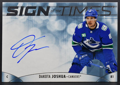 2023-24 SP Authentic Update - Sign of the Times Joshua Vancouver Canucks Auto