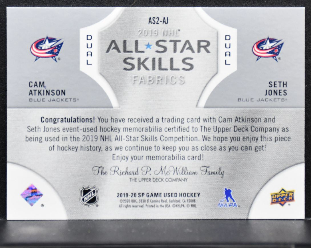 2019-20 SP Game Used NHL All-Star Skills Fabric Duals Atkinson/Jones Jersey 3452
