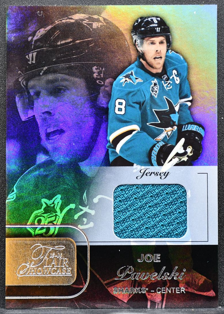 2015-16 Fleer Showcase Flair Jersey Joe Pavelski 18 San Jose Sharks Jersey 5586