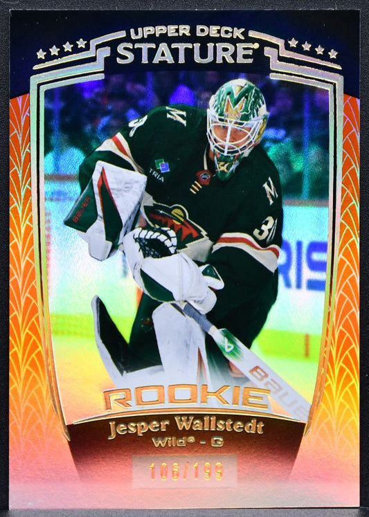 2024-25 UD Stature Rookie Orange Jesper Wallstedt 41 Minnesota Wild RC 106/199 7610