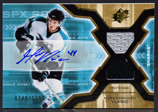 2006-07 SPx Autograph Rookie Jersey Vlasic 183 RC Auto 0740/1299 Jersey