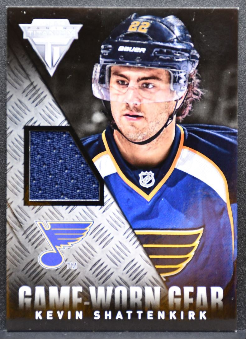 2013-14 Panini Titanium Game Worn Gear Kevin Shattenkirk GG-KS Blues Jersey 5159