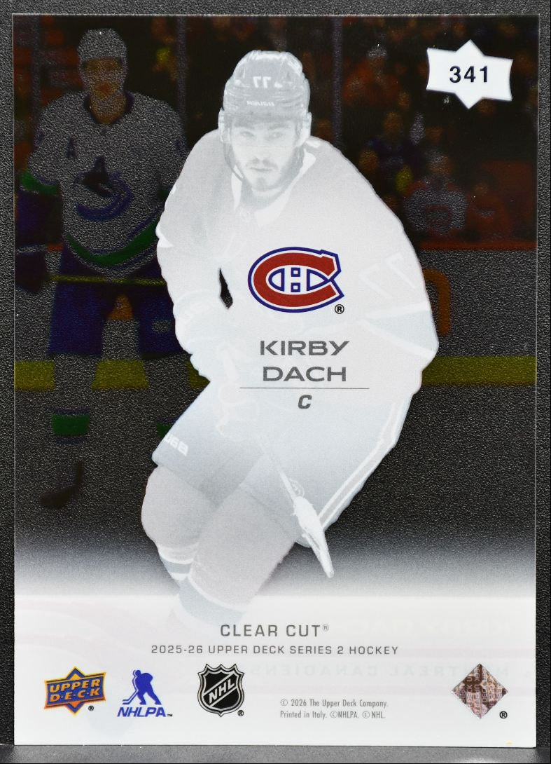2025-26 Upper Deck Series 2 Clear Cut Kirby Dach 341 Montreal Canadiens 4175