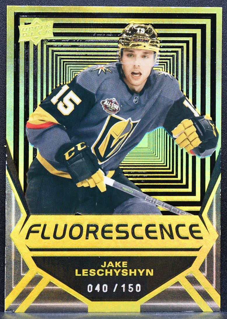 2021-22 UD Series 2 Fluorescence Jake Leschyshyn Golden Knights RC 040/150 8891