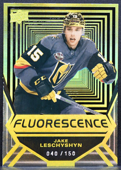 2021-22 UD Series 2 Fluorescence Jake Leschyshyn Golden Knights RC 040/150 8891