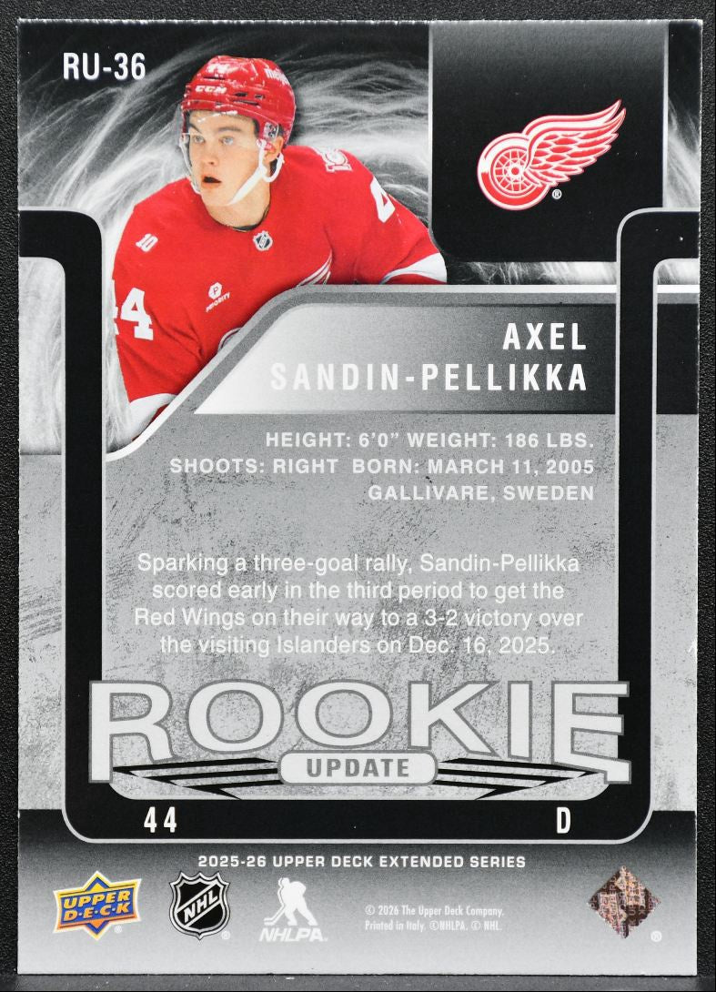 2025-26 UD Extended Series Rookie Update Sandin-Pellikka RC 1635/1999 4205