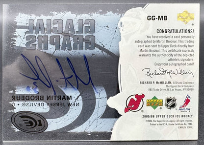 2005-06 UD Ice Glacial Graphs Martin Brodeur GG-MB New Jersey Devils Auto