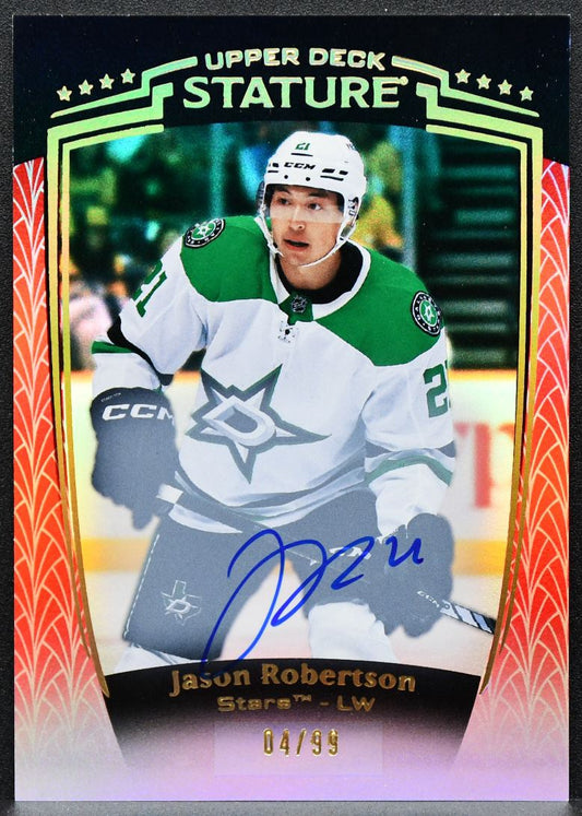 2024-25 Upper Deck Stature Auto Red Jason Robertson 20 Dallas Stars Auto 04/99 9577