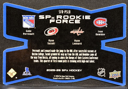 2025-26 SPx Rookie Force Perreault/Suzuki/Leonard/Demidov RC 4328
