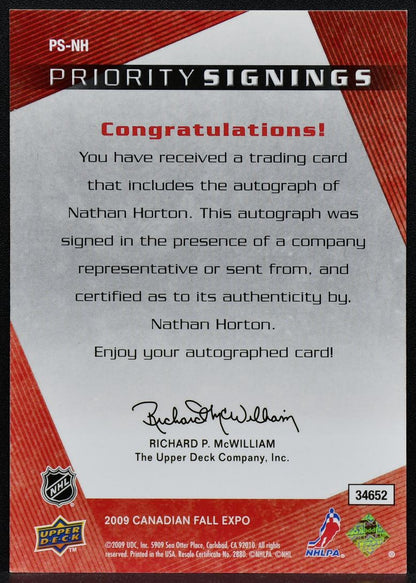2009-10 Toronto Spring Expo Priority Signings Nathan Horton PS-NH Auto 4570
