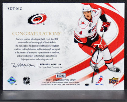 2010-11 UD Ultimate Collection Debut Threads McBain RC Auto 14/50 Jersey 0871
