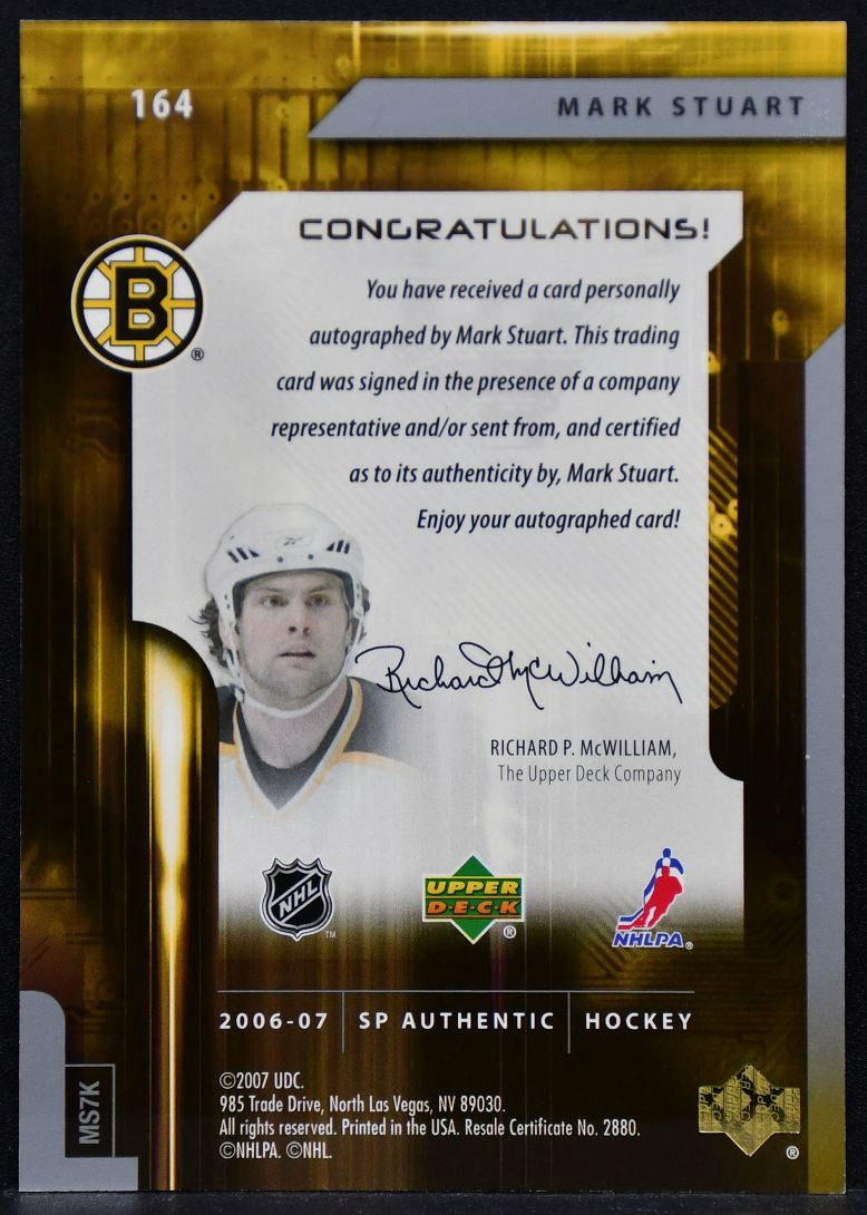 2006-07 SP Authentic Future Watch Auto Mark Stuart 164  RC Auto 830/999