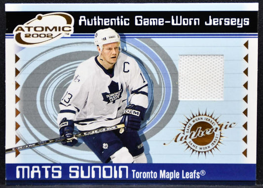 2001-02 Pacific Atomic Jerseys Mats Sundin 48 Toronto Maple Leafs Jersey 7973