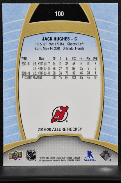 2019-20 UD Allure Rookie Jack Hughes 100 New Jersey Devils RC 7598