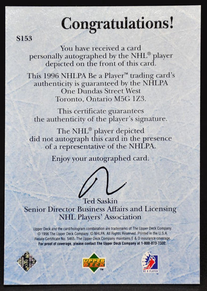1995-96 UD Be a Player Mike Modano S153 Auto