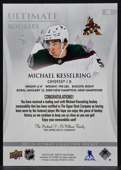 2023-24 UD Ultimate Collection Rookies Jersey Michael Kesselring  /599 Jersey