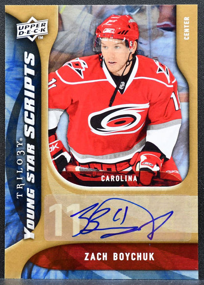 2009-10 Upper Deck Trilogy Young Star Scripts Zach Boychuk Hurricanes Auto 1865