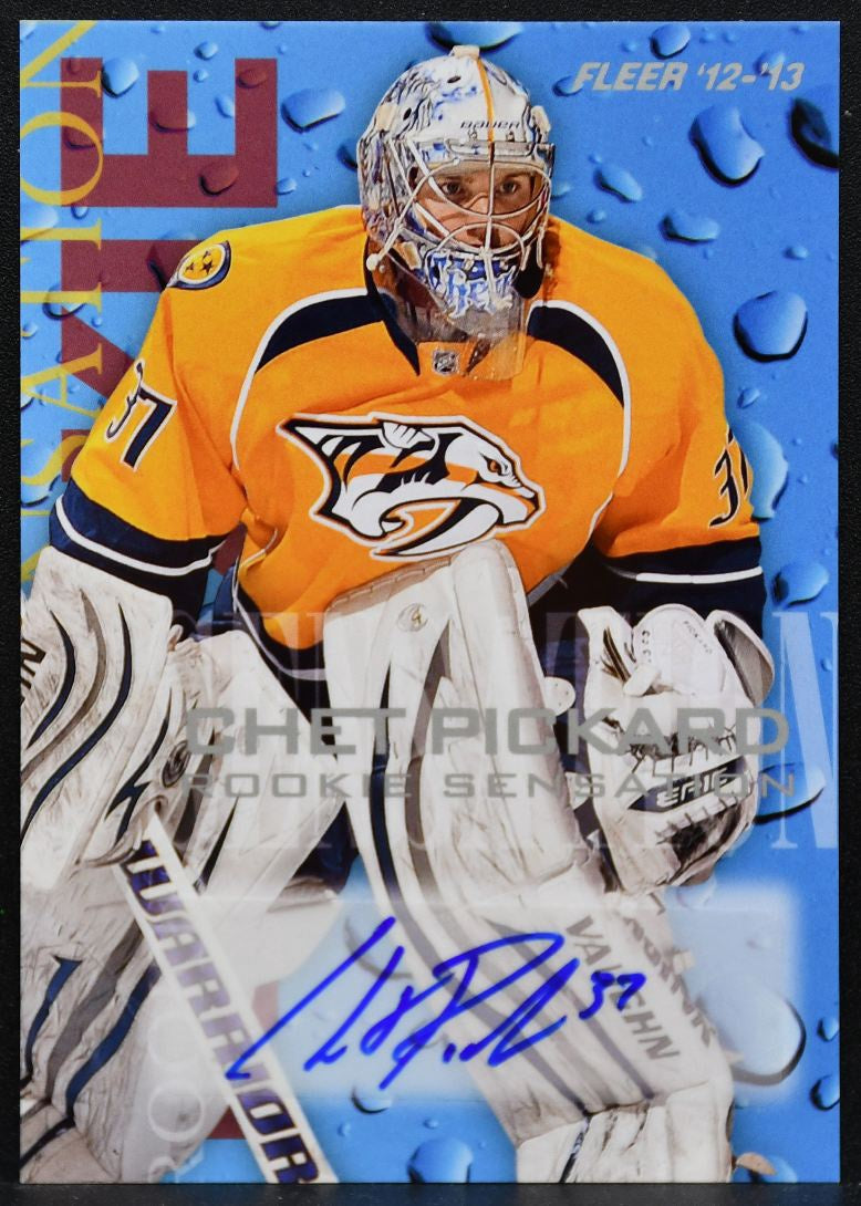 2012-13 Fleer Retro Rookie Sensation Chet Pickard 4 Predators Auto 1707