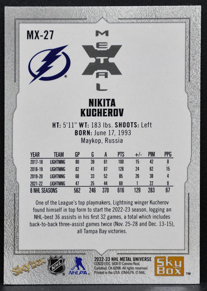 2022-23 SkyBox Metal Universe Metal-X Nikita Kucherov Tampa Bay Lightning 6762