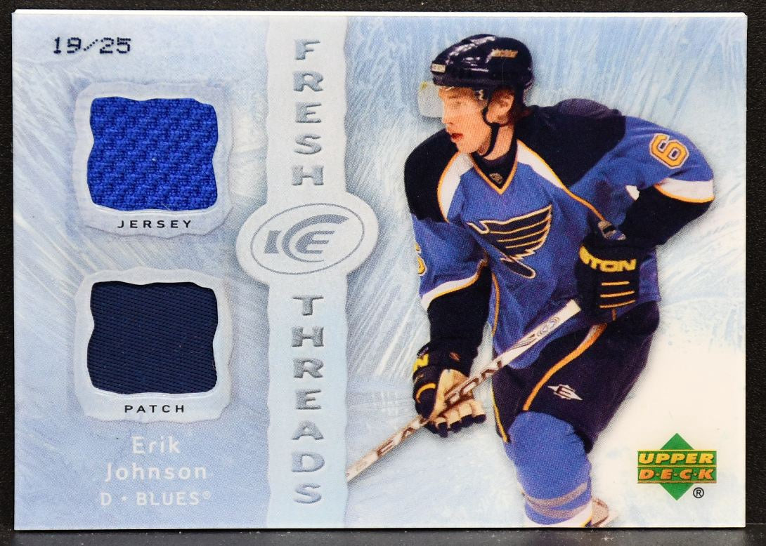 2007-08 UD Ice Erik Johnson FT-EJ St. Louis Blues RC 19/25 Patch