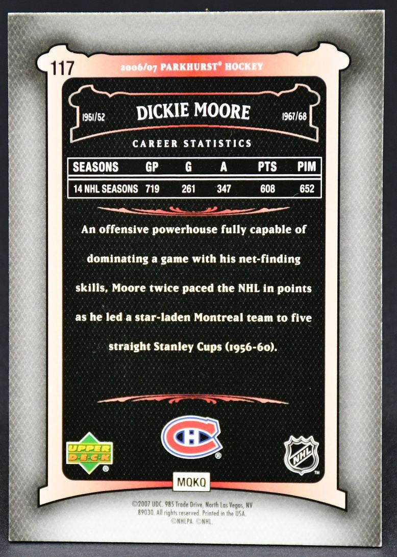 2006-07 Parkhurst Dickie Moore 117 Auto