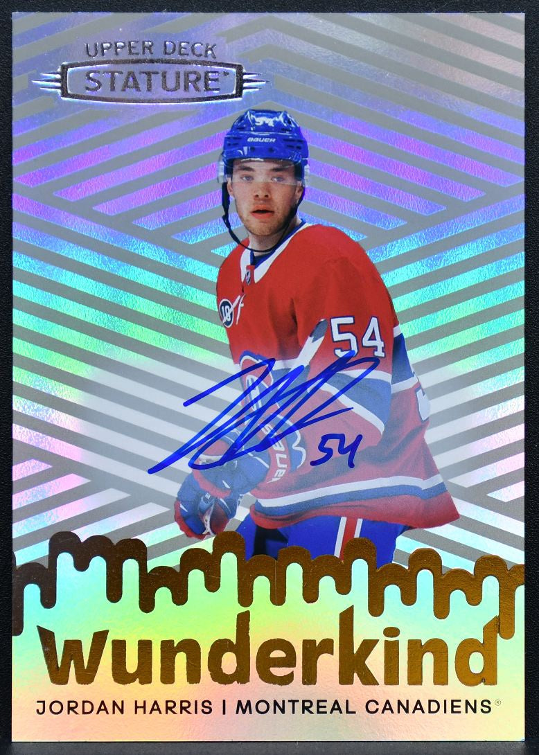2022-23 UD Stature Wunderkind Auto Jordan Harris W-18 Canadiens RC Auto 7983