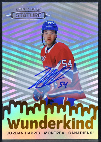 2022-23 UD Stature Wunderkind Auto Jordan Harris W-18 Canadiens RC Auto 7983