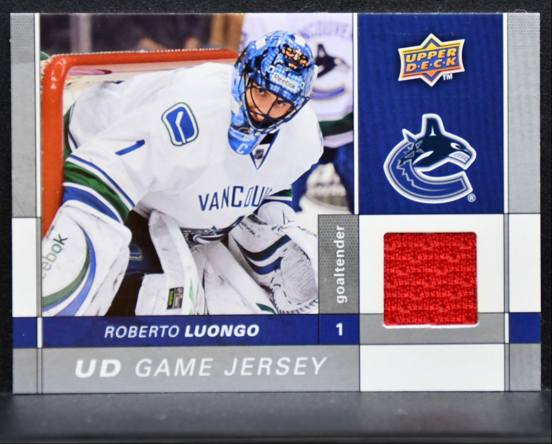 2009-10 Upper Deck Series 1 UD Game Jerseys Roberto Luongo Canucks Jersey 3179
