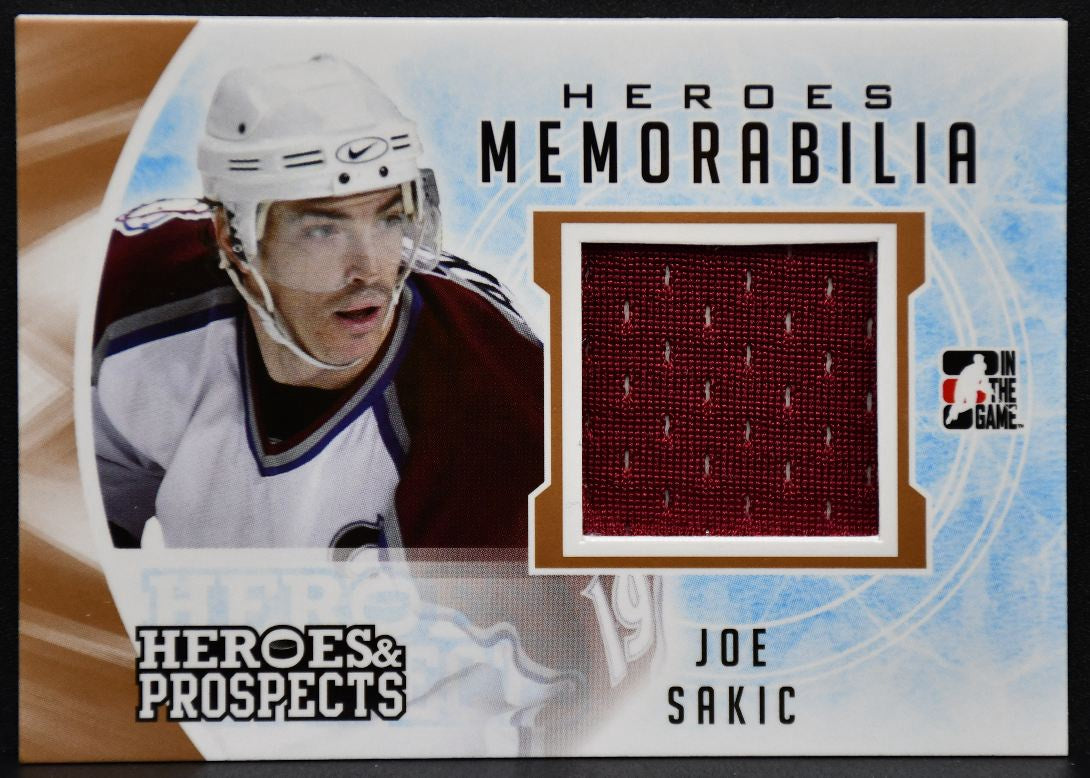 14-15 Leaf In The Game Heroes and Prospects Hero Memorabilia Joe Sakic Jersey 4121