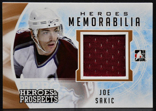 14-15 Leaf In The Game Heroes and Prospects Hero Memorabilia Joe Sakic Jersey 4121