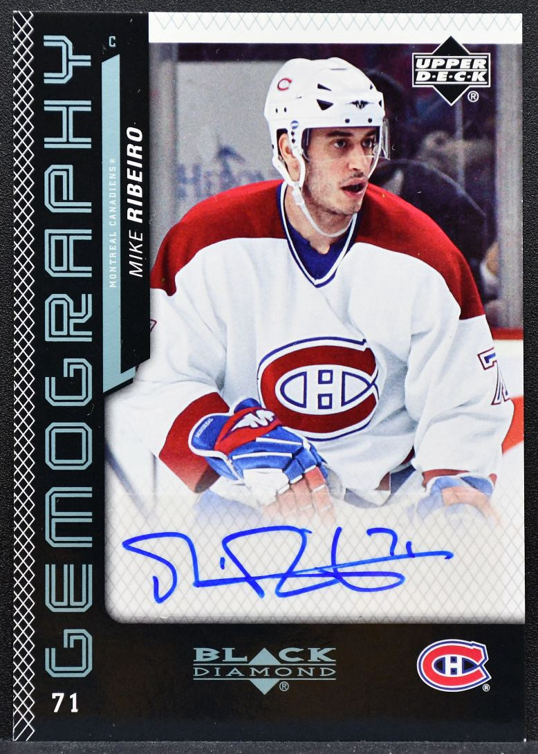 2006-07 Upper Deck Black Diamond Gemography Mike Ribeiro Canadiens Auto 7127