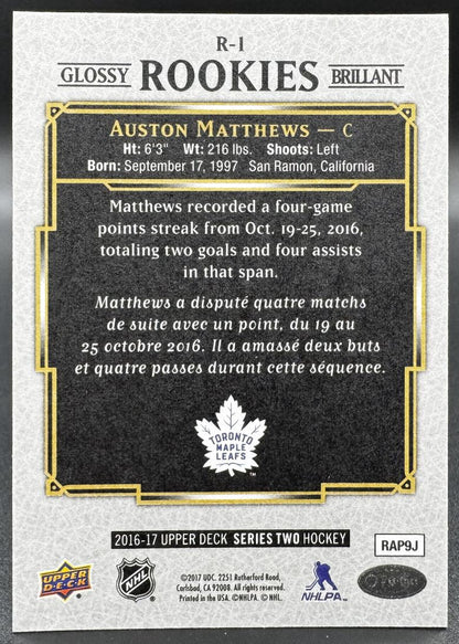 Carte rétro O-Pee-Chee 2016-17 Auston Matthews R-1 des Maple Leafs de Toronto