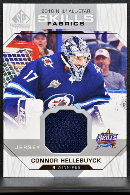 2018-19 SP Game Used Skills Fabrics Connor Hellebuyck Winnipeg Jets Jersey 0986