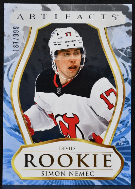 2023-24 Upper Deck Artifacts Rookie Simon Nemec 218 New Jersey Devils RC 187/999 3988