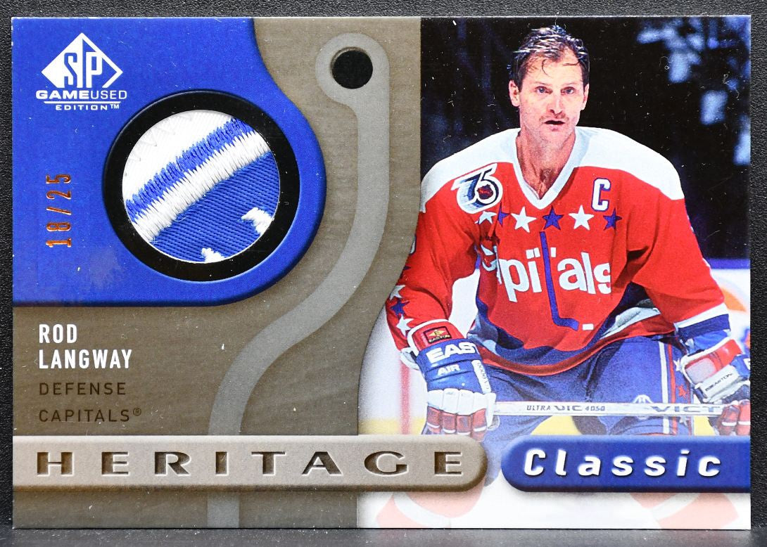 2005-06 SP Game Used Heritage Classic Patch Rod Langway Capitals Jersey 3780