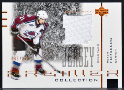 2001-02 UD Premier Collection Jerseys Silver Forsberg 045/150 Jersey 8932