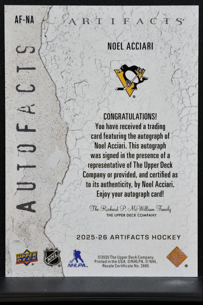 2025-26 Upper Deck Artifacts Autofacts Noel Acciari AF-NA Penguins Auto 2744