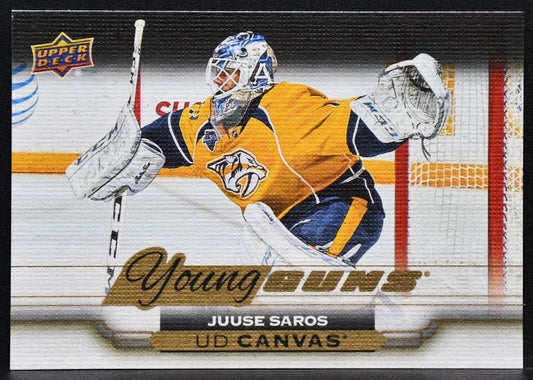 2015-16 UD Series 2 UD Canvas Young Guns Juuse Saros C219 Nashville Predators 1213