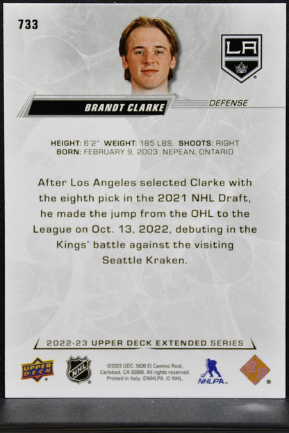 2022-23 UD Extended Series Round 1 Draft Brandt Clarke 733 Kings RC 8806